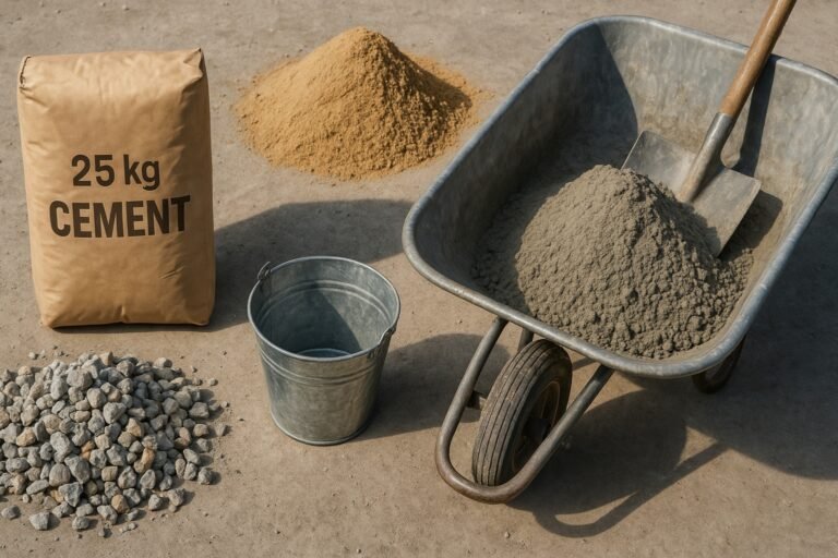 Dosage béton pour 1 sac de ciment 25 kg