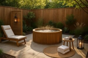 Idée aménagement coin spa extérieur