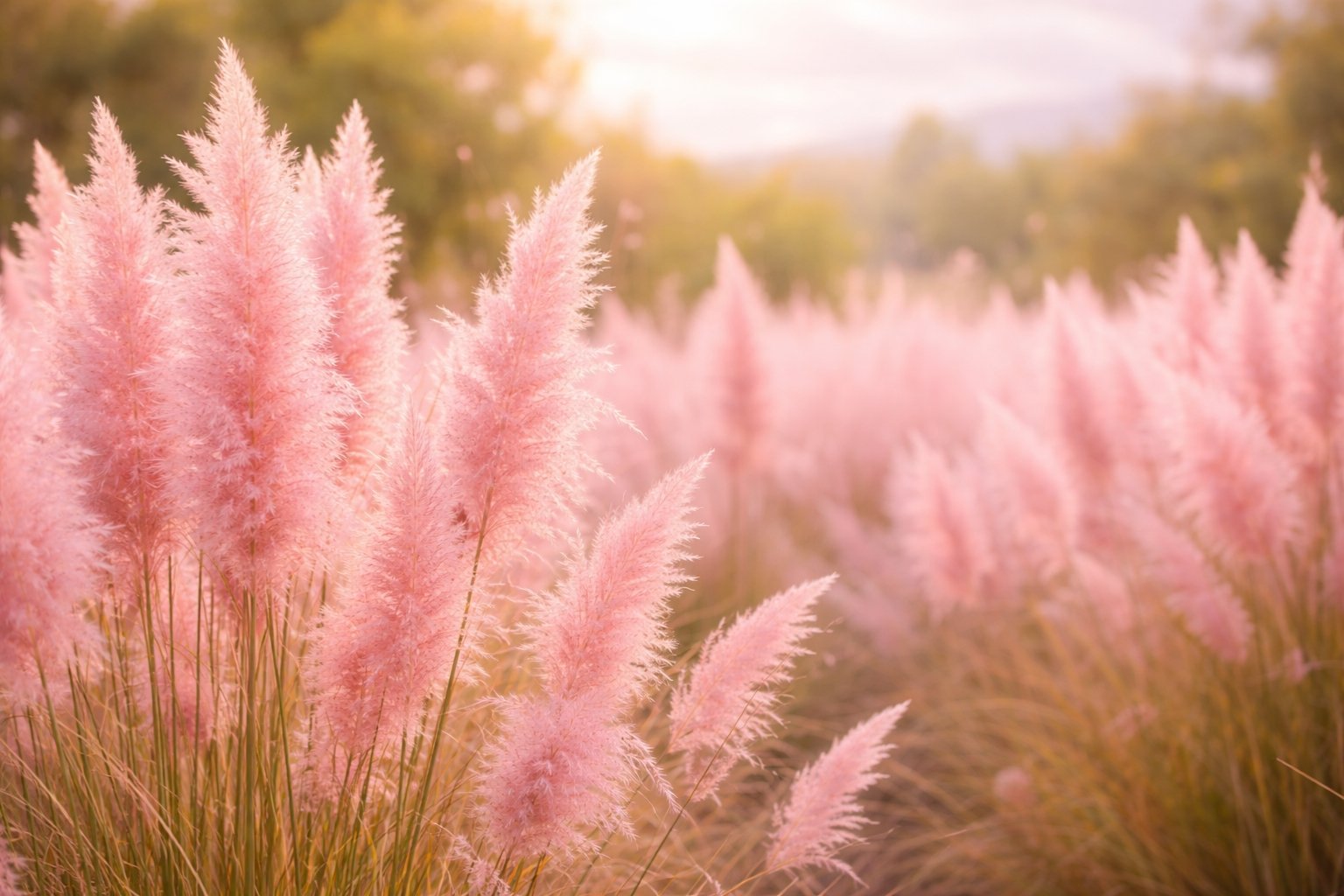 Herbe de la pampa rose
