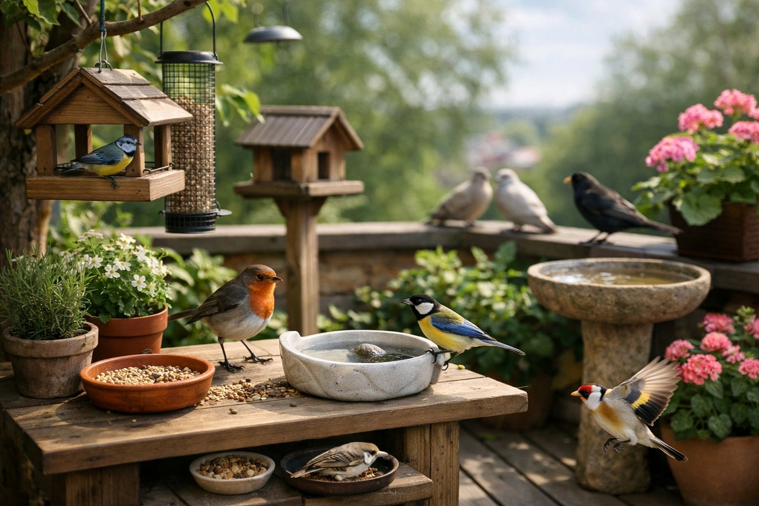 Comment attirer les oiseaux sur sa terrasse