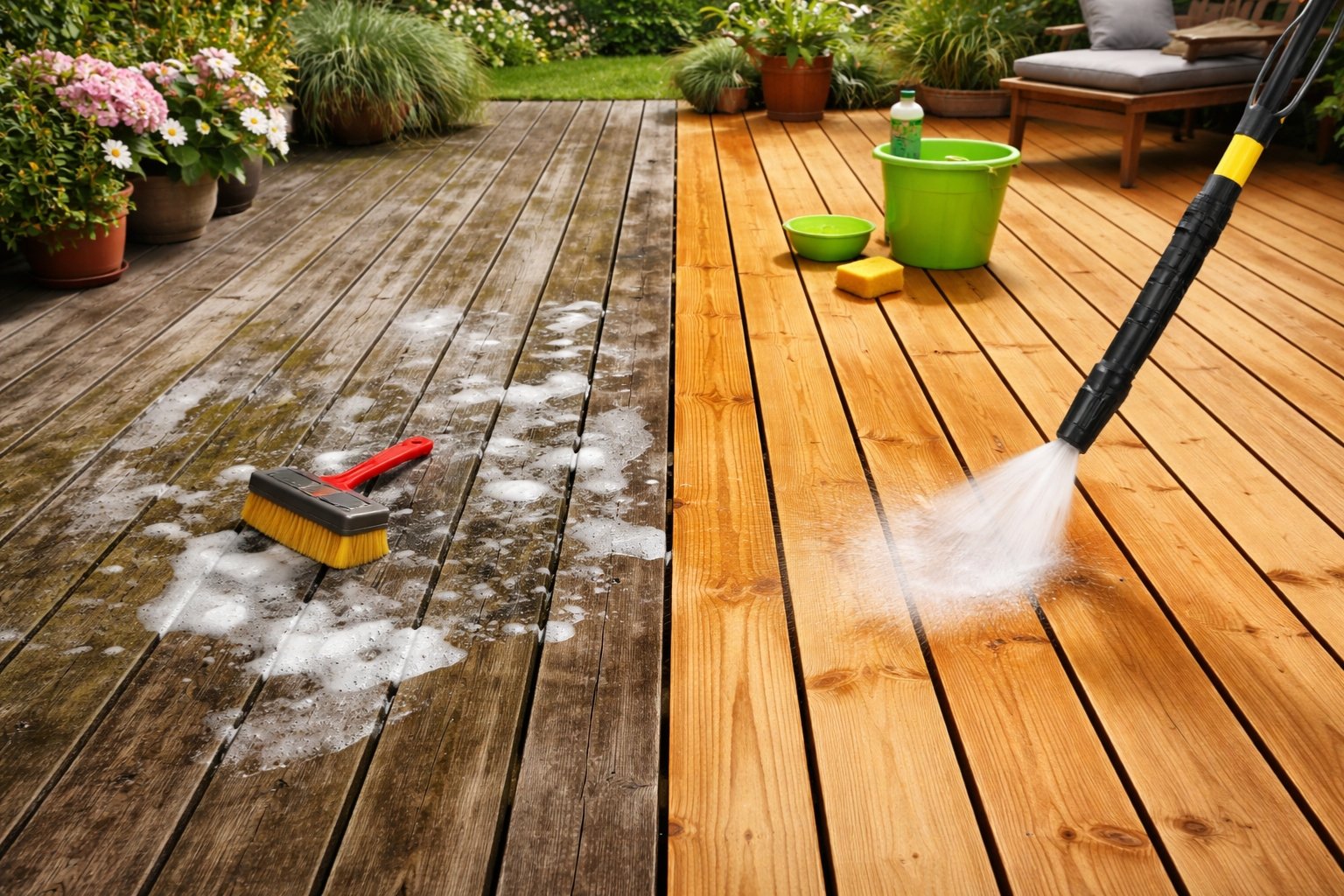 Comment dégriser une terrasse bois