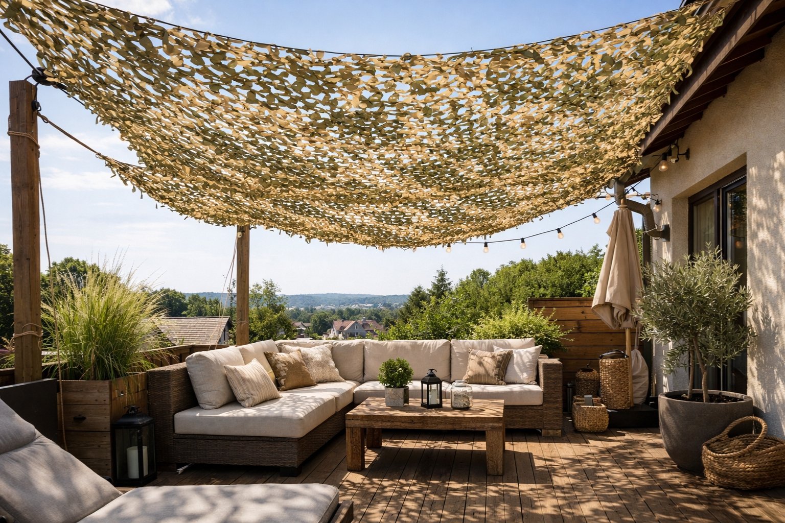 Comment installer un filet de camouflage sur une terrasse