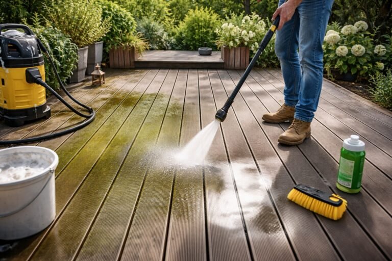 Comment nettoyer une terrasse en composite qui verdit