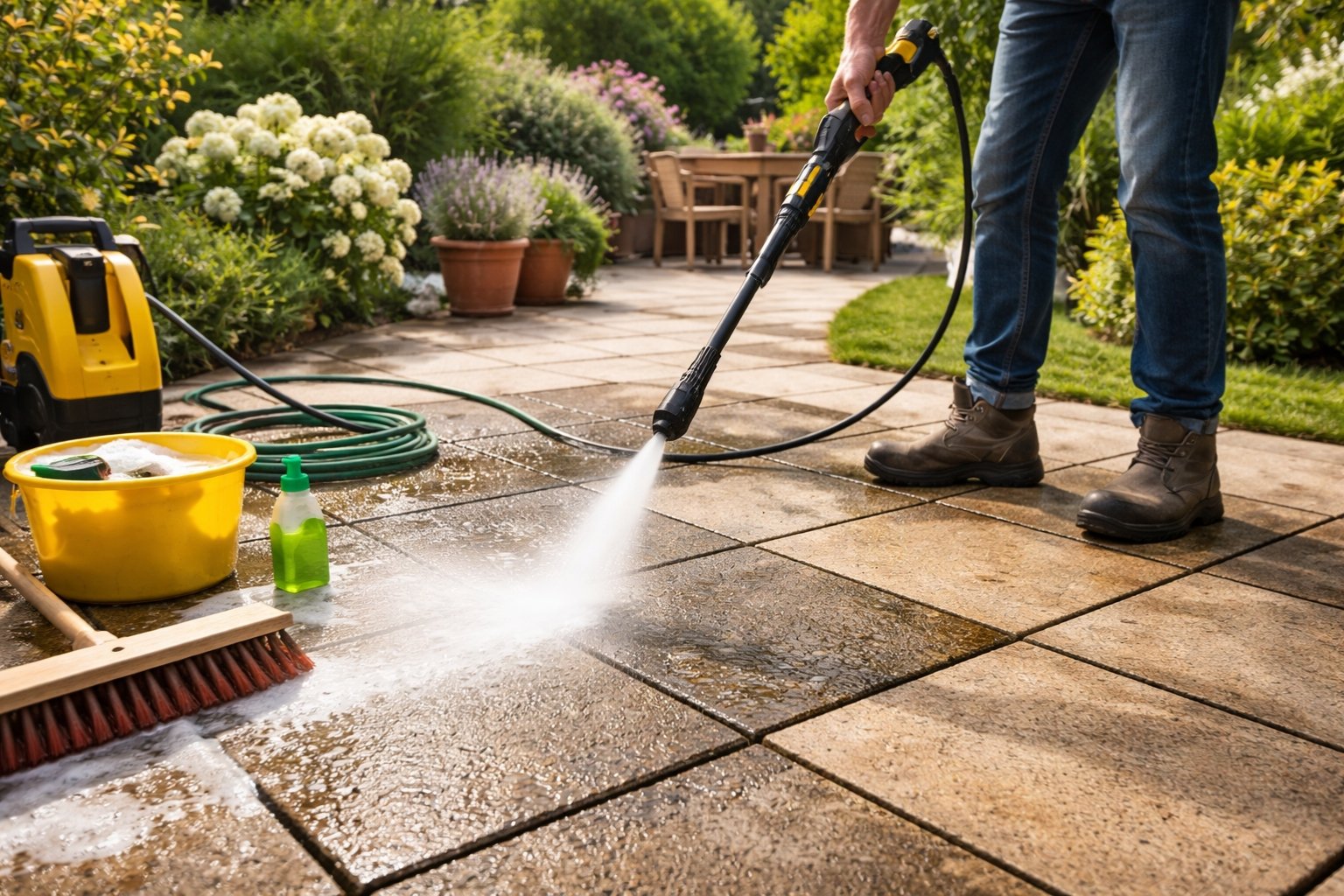 Comment nettoyer une terrasse en dalle