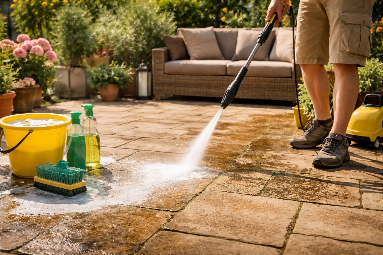 Comment nettoyer une terrasse en pierre