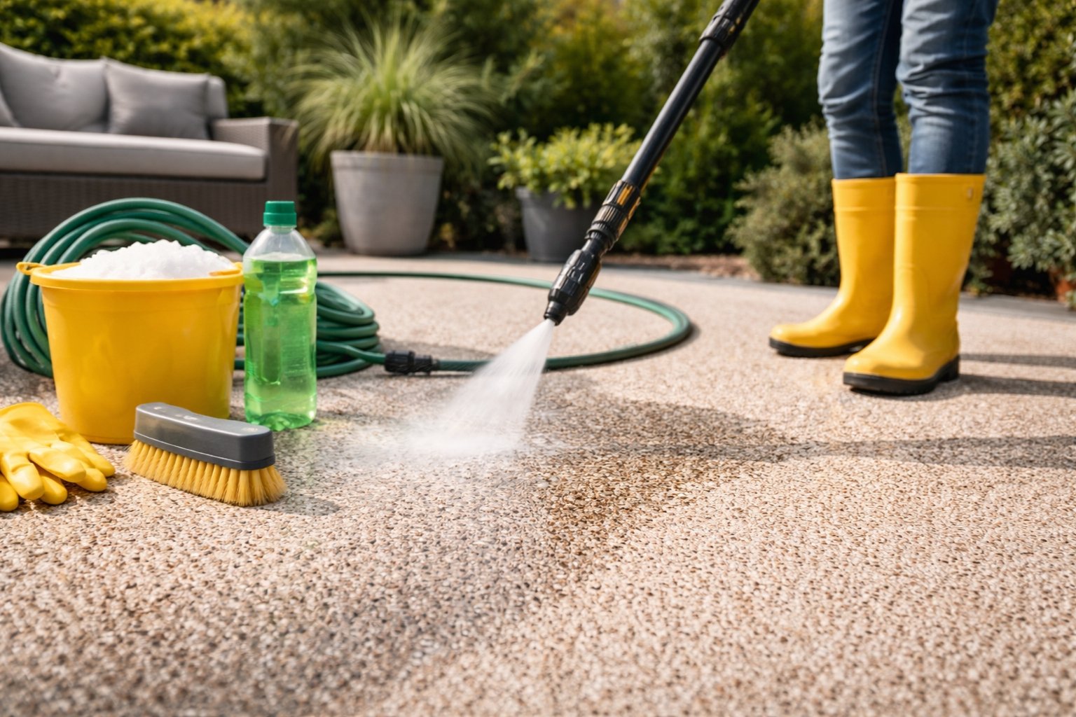 Comment nettoyer une terrasse en résine de marbre