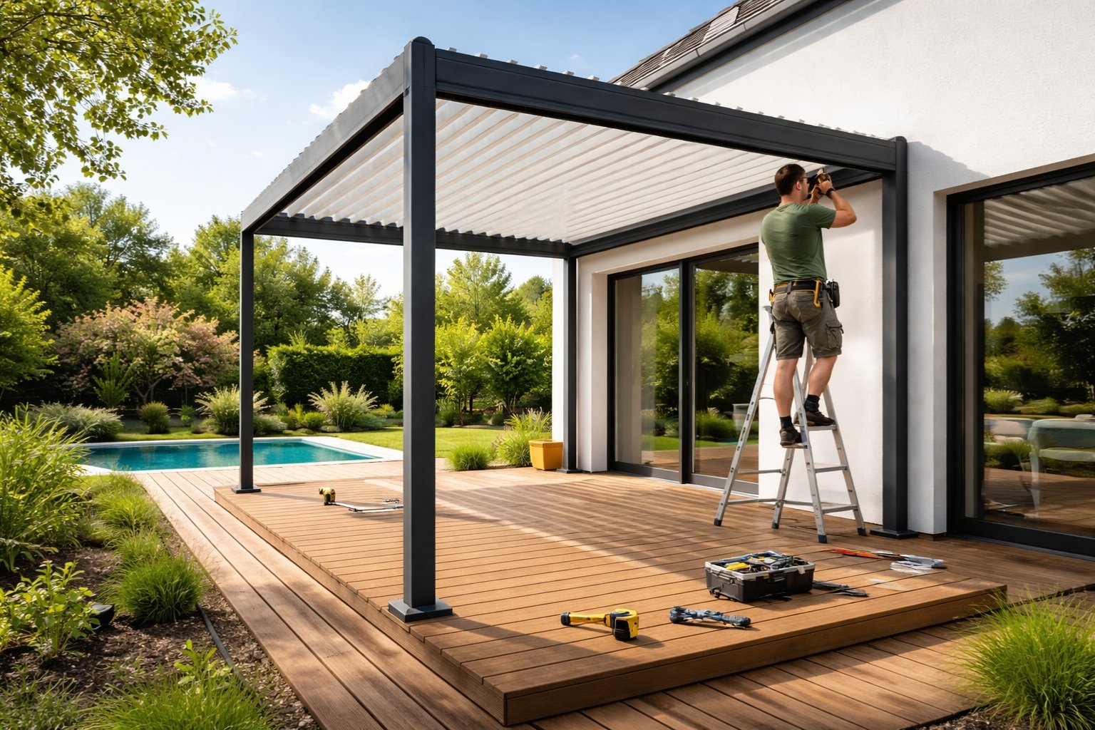 Peut-on fixer une pergola sur une terrasse en bois