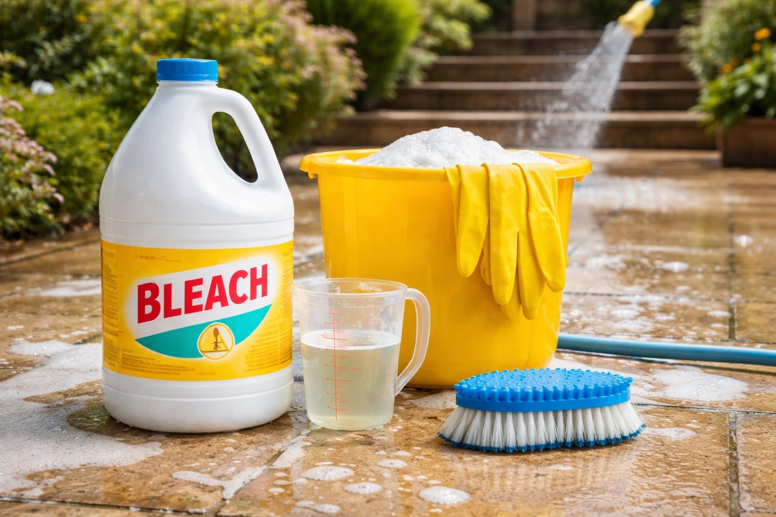 Quel pourcentage d'eau de javel pour nettoyer une terrasse