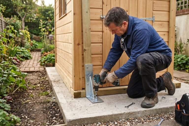 Comment fixer au sol un abri de jardin