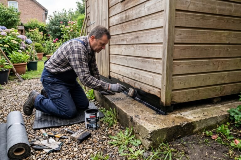 Comment rendre étanche le bas d'un abri de jardin