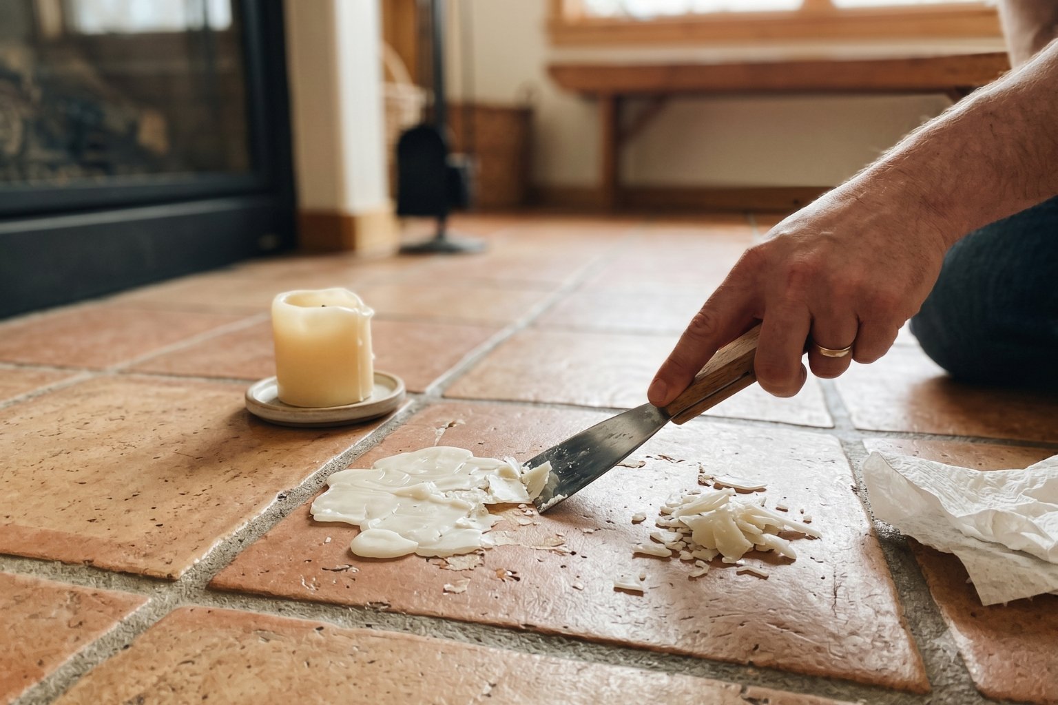 Comment enlever de la cire de bougie sur du carrelage